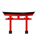 Temple gate in japan, vector Illustration, Japanese famous place and landmark, travel concept Royalty Free Stock Photo