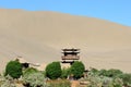 Temple in Gobi desert in Dunhang Royalty Free Stock Photo