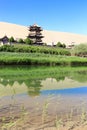 Temple in Gobi desert in Dunhang Royalty Free Stock Photo