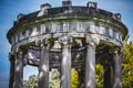 Temple, Greek-style columns, Corinthian capitals in a park Royalty Free Stock Photo