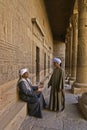 Temple guards at Philae Temple Temple of Isis in Aswan, Egypt Royalty Free Stock Photo