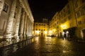 Temple of Hadrian, Piazza di Pietra. Rome, Italy. Night