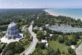 Baha`i Temple and Sheridan Road Royalty Free Stock Photo