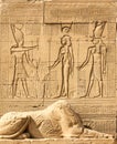 Temple of Hathor, Dendera, Cleopatra and Caesar Osiris, wall luxor Egypt, Signs and symbols.