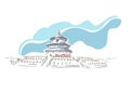 Temple of Heaven Beijing China vector sketch city illustration line art sketch Royalty Free Stock Photo