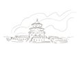 Temple of Heaven Beijing China vector sketch city illustration line art sketch Royalty Free Stock Photo