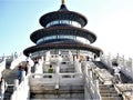 Temple of Heaven in Beijing city, China. Stairsway, history, time and tourism