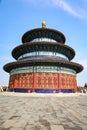 Temple of heaven or `Tiantan` pagoda with blue sky in Beijing 2019