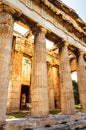 Temple of Hephaestus in Ancient Agora on sunny day, Athens, Greece. It is famous landmarks of Athens Royalty Free Stock Photo