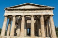 Temple of Hephaestus Hephaestion, a well-preserved Greek temple; it remains standing largely as built. It is a Doric peripteral Royalty Free Stock Photo