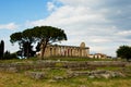 Temple of Hera at famous Paestum Archaeological UNESCO World Her Royalty Free Stock Photo