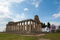 Temple of Hera at famous Paestum Archaeological UNESCO World Her Royalty Free Stock Photo