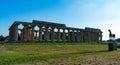 The temple of Hera and Paladino`s `Sand Horse` in Paestum