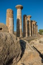 Temple of Heracles in the Valle dei Templi in Agrigento, Sicily, Italy Royalty Free Stock Photo