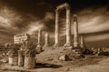 Temple of Hercules (Amman) in sepia Royalty Free Stock Photo