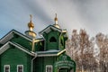 Temple in honor of the martyr Peter, Metropolitan Krutitsky on a winter day.