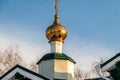 Temple in honor of the martyr Peter, Metropolitan Krutitsky on a winter day.