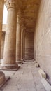 Temple of Horus Edfu columns detail and structure around corridor and entrance with hieroglyphic details beatiful art Royalty Free Stock Photo