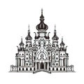 Temple Icon Isolated, Church Silhouette, Futuristic Castle, Architecture Minimal Design, Castle Building