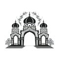 Temple Icon Isolated, Church Silhouette, Futuristic Castle, Architecture Minimal Design, Castle Building