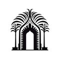 Temple Icon Isolated, Church Silhouette, Futuristic Castle, Architecture Minimal Design, Castle Building