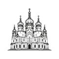 Temple Icon Isolated, Church Silhouette, Futuristic Castle, Architecture Minimal Design, Castle Building