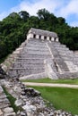 Temple of inscriptions in Palenque archaeological site in Mexico Royalty Free Stock Photo