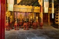 Temple interior, indoors, golden ornaments and typical Chinese letters Royalty Free Stock Photo