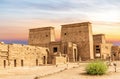 The Temple of Isis from Philae, forecourt view, Agilkia Island, Aswan, Egypt Royalty Free Stock Photo