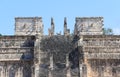 The temple of the jaguar warriors of Chichen Itza located in the Yucatan in Mexico Royalty Free Stock Photo