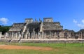 The temple of the jaguar warriors of Chichen Itza located in the Yucatan in Mexico Royalty Free Stock Photo