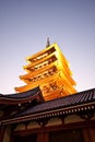 Temple in Japan, Sensoji pagoda tower Royalty Free Stock Photo