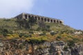 Temple of Jupiter sits on a promontory high above Terracina, Lazio, Italy. Royalty Free Stock Photo