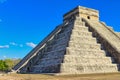 Temple of Kukulcan a Mesoamerican step-pyramid at the center of the Chichen Itza in Mexica, Yucatan