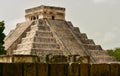 Temple of KukulcÃÂ¡n El Castillo at Chichen Itza, a large pre-Columbian city built by the Maya people in Mexico