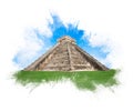 Temple of Kukulkan, pyramid in Chichen Itza, Yucatan, Mexico Royalty Free Stock Photo