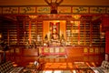 Temple liberary of Norbulingka Institute of Tibetan Arts, Dharamshala, India Royalty Free Stock Photo