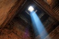 Temple and the light through a hole Royalty Free Stock Photo