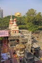 Aerial view of Morya Gosavi temple, Chinchwad, Pune Royalty Free Stock Photo