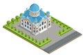 Isometric Synagogue Mosque Building. Synagogues are consecrated spaces used for the purpose of Jewish prayer, study