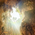 Temple in the middle of a cavern at Batu Caves Temple complex in Kuala Lumpur Royalty Free Stock Photo