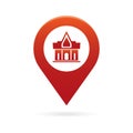 temple, monastery map pointer icon marker GPS location flag symbol