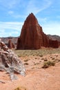 Temple of the Moon, Temple of the Sun and Glass Mountain, Capitol Reef National Park, Utah Royalty Free Stock Photo