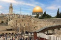 The Temple Mount - Western Wall and the Golden Dome of the Rock in Jerusalem, Israel Royalty Free Stock Photo
