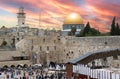 The Temple Mount - Western Wall and the Golden Dome of the Rock in Jerusalem, Israel Royalty Free Stock Photo