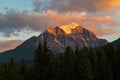 Temple Mountain Sunset, Banff, Canada Royalty Free Stock Photo