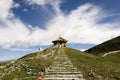 Temple on a mountain in Tibet of China