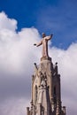 Temple on mountain top - Tibidabo in Barcelona city. Spain Royalty Free Stock Photo