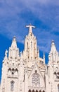 Temple on mountain top - Tibidabo in Barcelona city. Spain Royalty Free Stock Photo