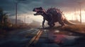 Jurassic Journey: A Cinematic Highway with Unreal Details in Stunning Megapixel Color